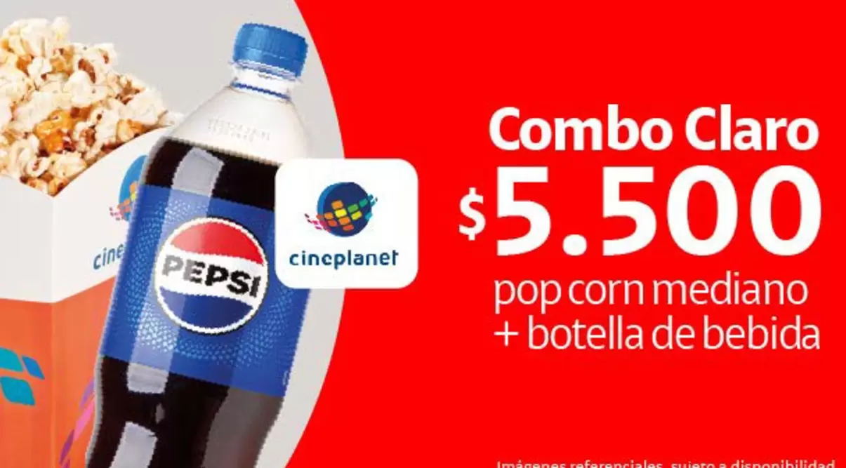 Pepsi - Pop Corn Mediano + Botella De Bebida