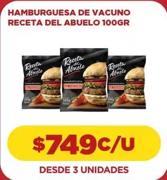 Receta del Abuelo - Hamburguesa De Vacuno