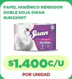 Swan - Papel Higiénico Rendidor Doble Hoja