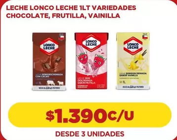 Lonco Leche - Leche Leche 1lt Variedades Chocolate, Frutilla, Vainilla