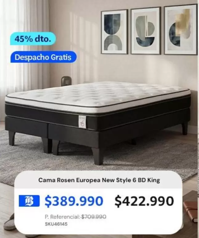 Rosen - Cama  Europea New Style 6 Bd King