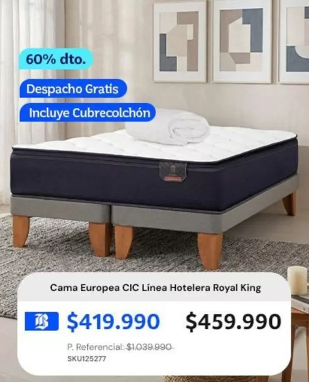 Cic - Cama Europea CIC Linea Hotelera Royal King
