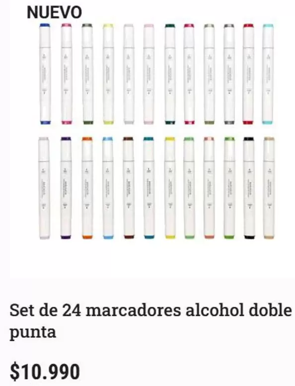 Set De 24 Marcadores Alcohol Doble Punta