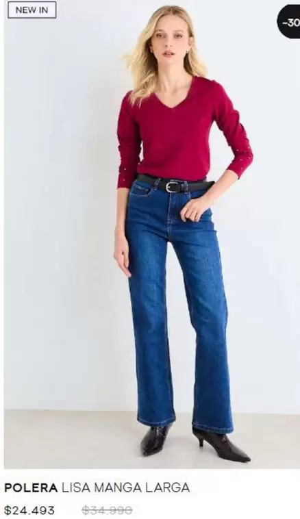 Polera Lisa Manga Larga