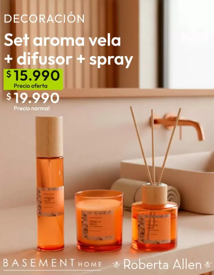 Set Aroma Vela + Difusor + Spray