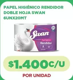 Swan - Papel Higiénico Rendidor Doble Hoja