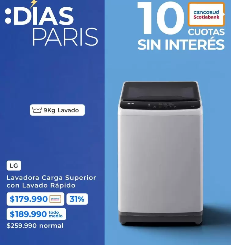 LG - Lavadora Carga Superior Con Lavado Rapido