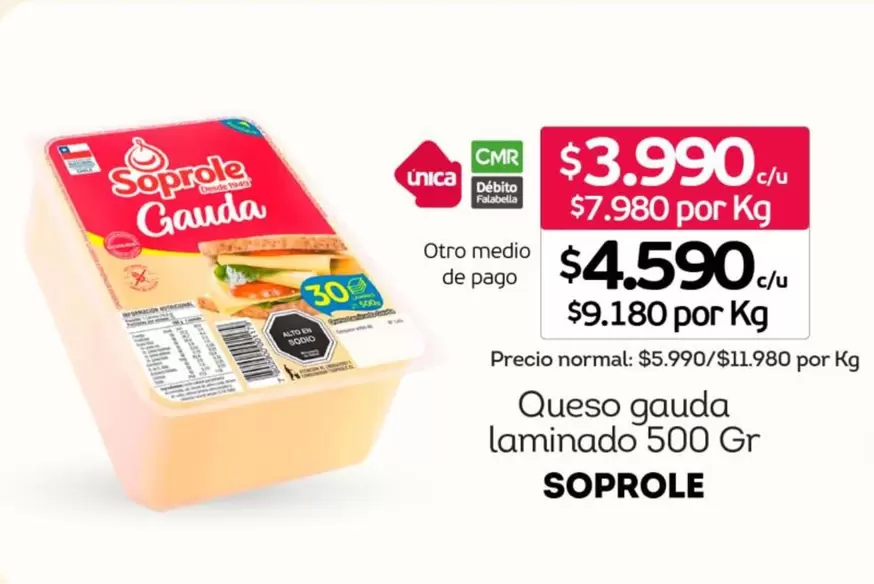 Soprole - Queso Gauda Laminado