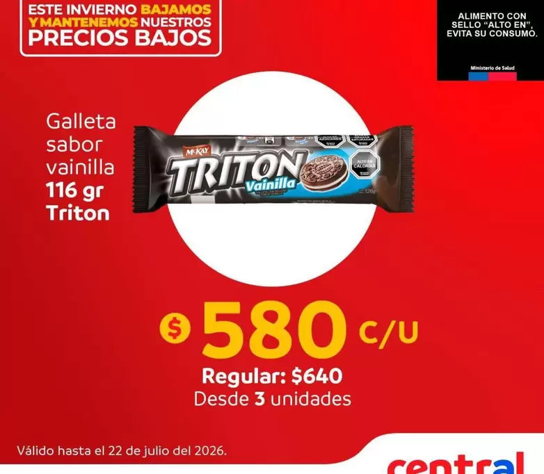 Tritón - Galleta Sabor Vainilla