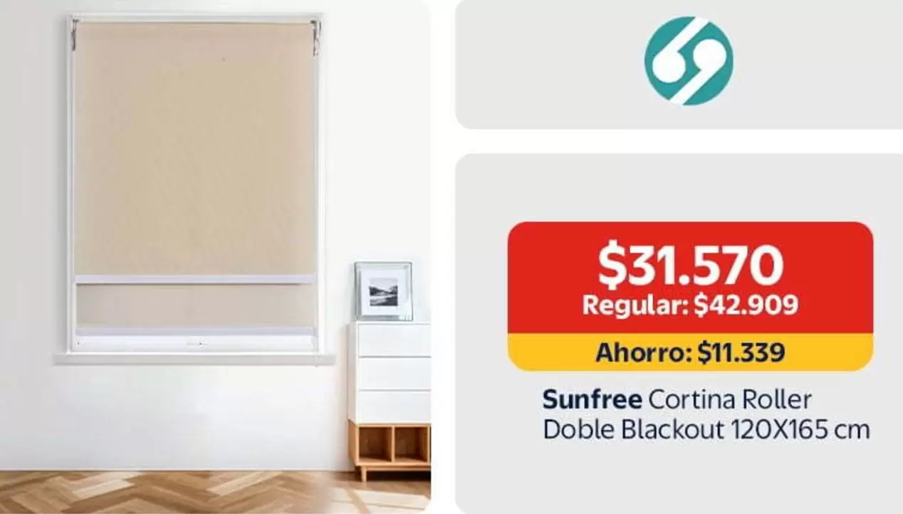 Sunfree Cortina Roller Doble Blackout