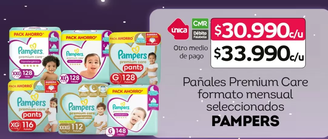 Pampers - Panales Premium Care Formato Mensual Seleccionados