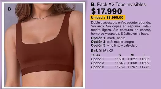 Pack X2 Tops Invisibles