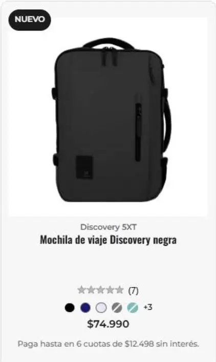 Mochila De Viaje Discovery Negra