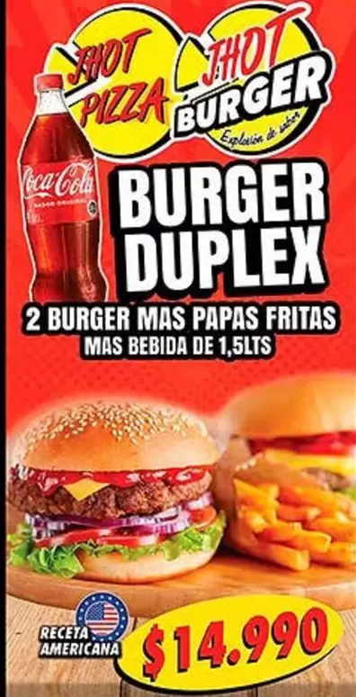 Coca Cola - 2 Burger Mas Papas Fritas