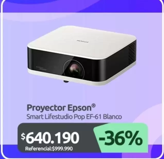 Pop - Proyector Epson® Smart Lifestudio  EF-61 Blanco