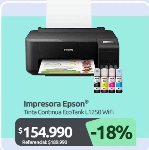 Epson - Impresora  Tinta Continua Ecotank L1250 Wifi