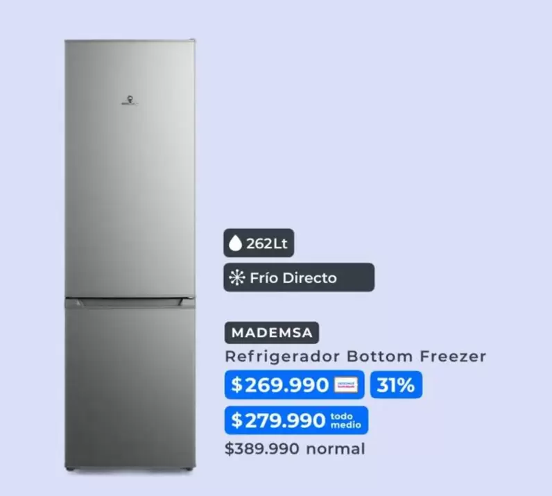 Mademsa - Refrigerador Freezer
