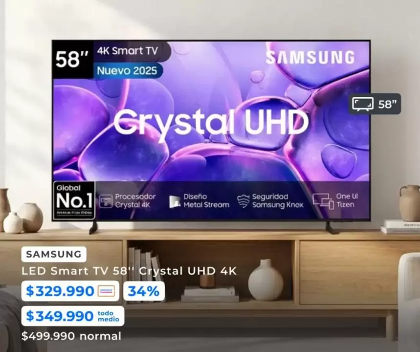 Samsung - Led Smart Tv 58'' Crystal Uhd 4k