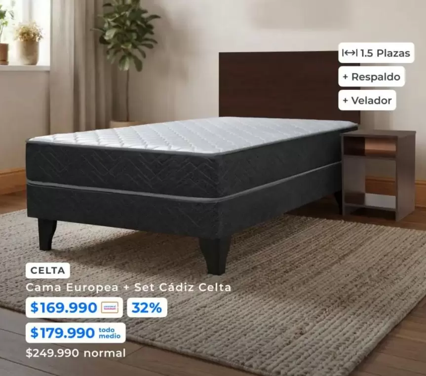 Celta - Cama Europea + Set Cadiz