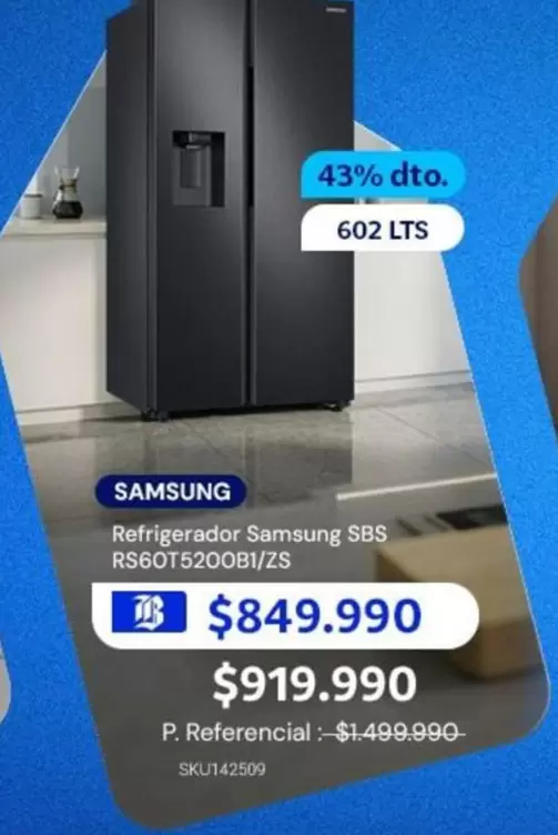 Samsung - Refrigerador Rs60t5200bjzs