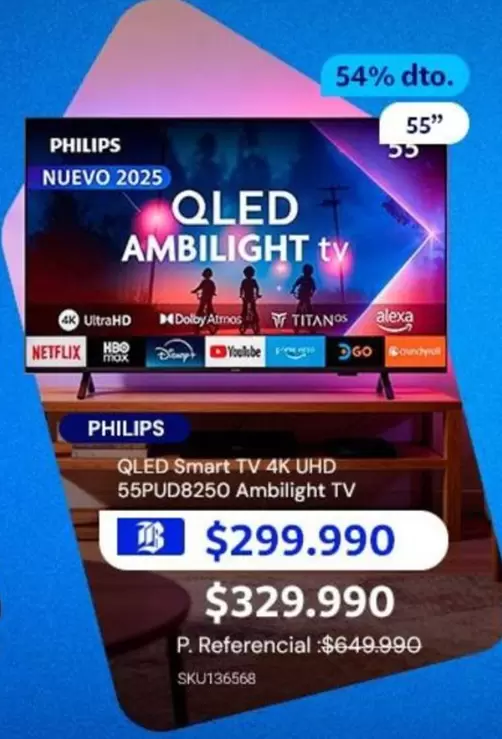 Philips - Qled Smart Tv 55pud8250