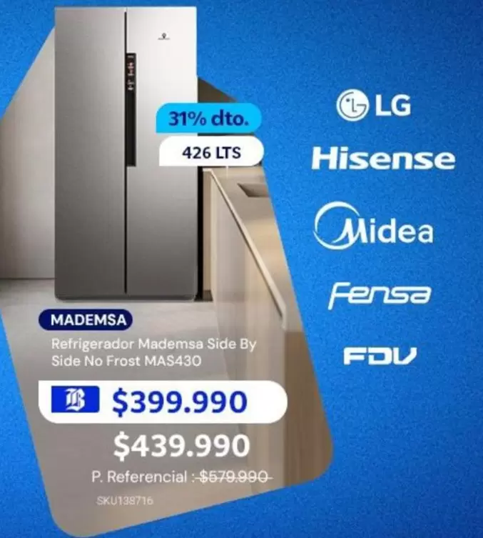 Mademsa - Refrigerado Side By Side No Frost