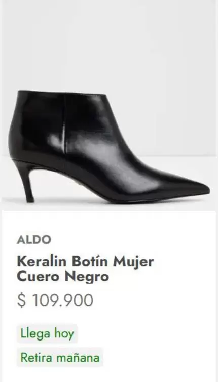 Keralin Botín Mujer Cuero Negro
