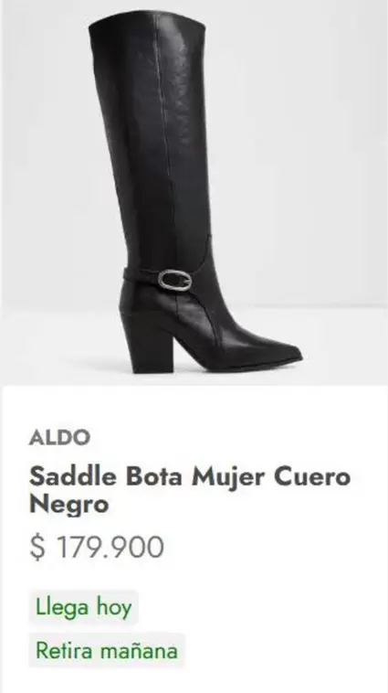 Saddle Bota Mujer Cuero Negro