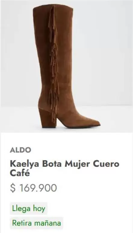 Kaelya Bota Mujer Cuero Cafe