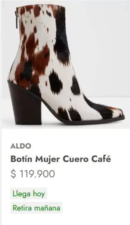 Botín Mujer Cuero Cafe