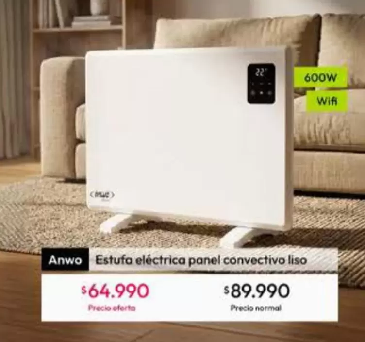 Anwo - Estufa Eléctrica Panel Convectivo Liso