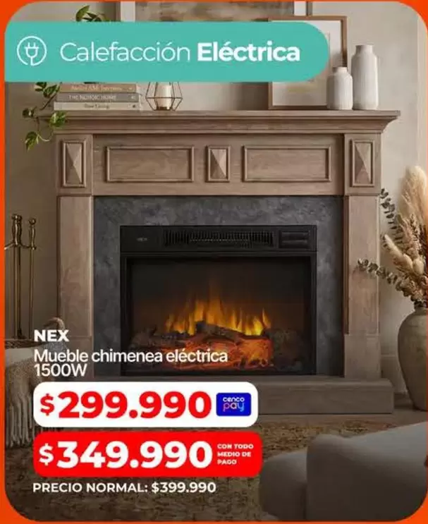Nex - Mueble Chimenea Eléctrica