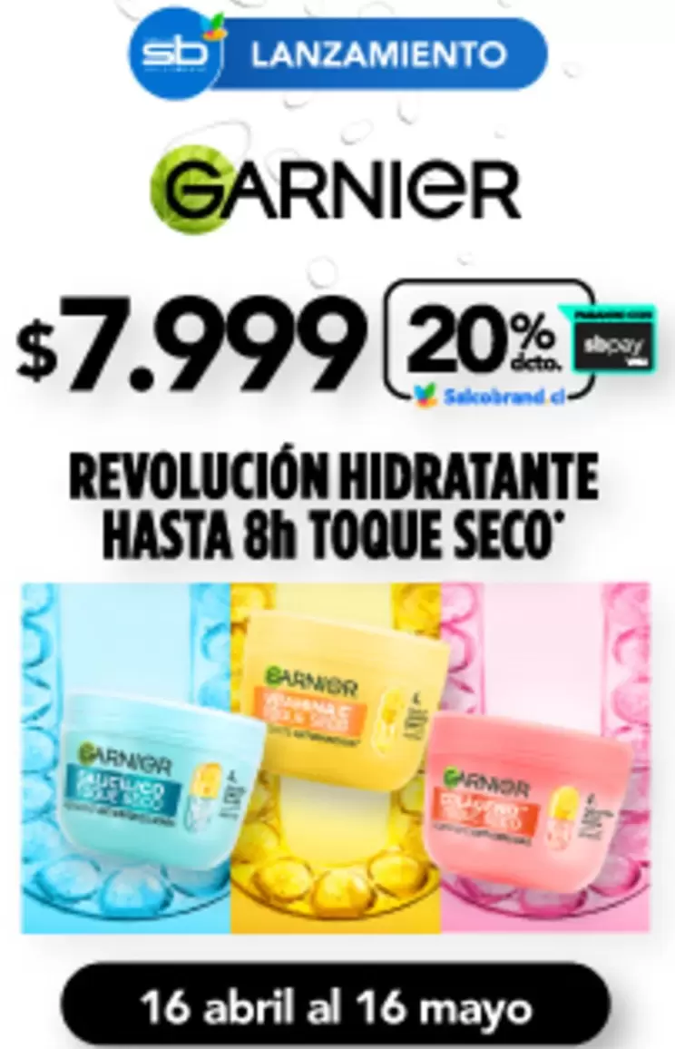 Garnier - Revolución Hidratante Hasta 8h Toque Seco