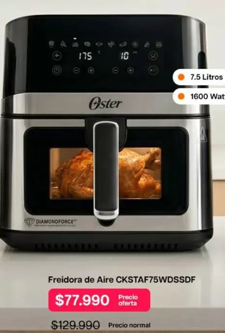 Oster - Freidora De Aire CKSTAF75WDSSDF