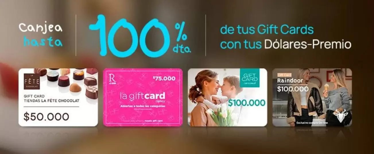 De Tus Gift Cards Con Tus Dólares- Premio