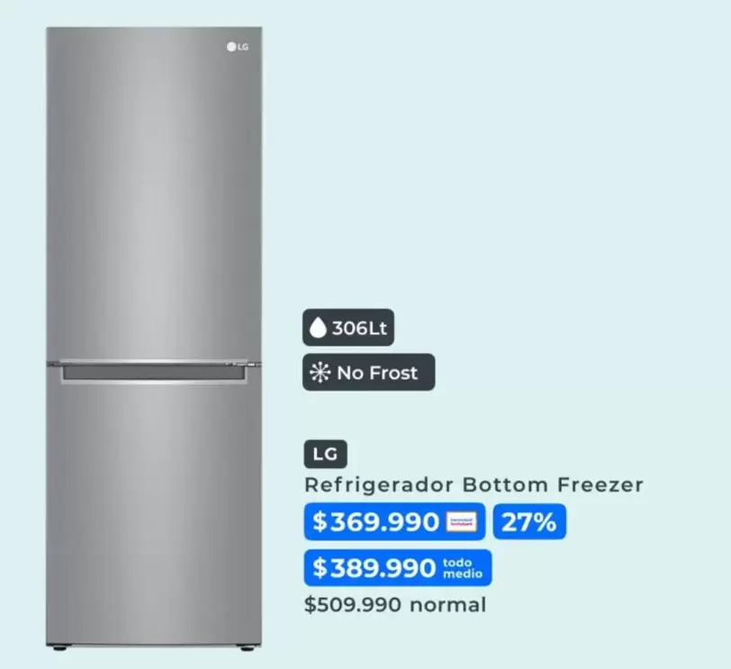 LG - Refrigerador Freezer