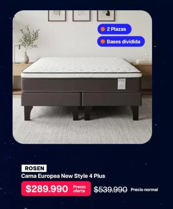 Rosen - Cama Europea New Style 4 Plus