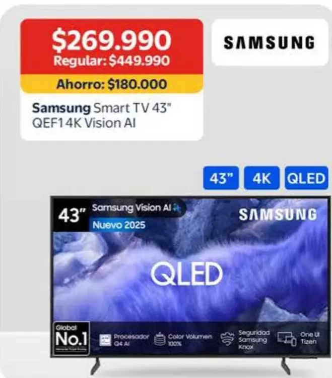 Samsung - Smart TV 43'' QEf14 Vision Al