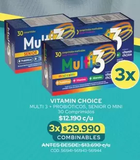 Vitamin Choice Multi 3 + Probioticos