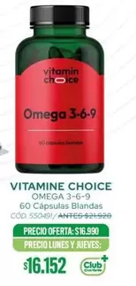 Omega - Vitamine Choice  3-6-9 60 Capsules