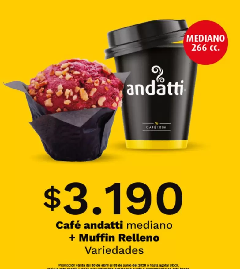 Cafe andatti mediano + Muffin Relleno