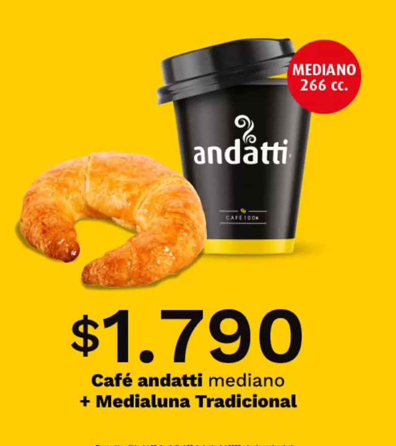 Cafe andatti mediano + medialuna tradicional