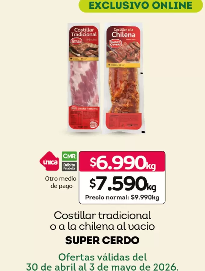 Súper Cerdo - Costillar Tradicional O A La Chilena Al Vacio