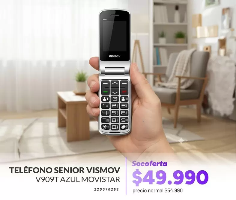 Teléreo Senior Vismov V909t Azul Movistar