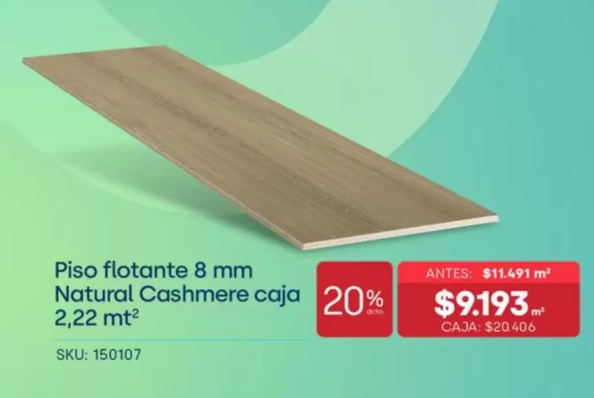 Piso Flotante 8 Mm Natural
