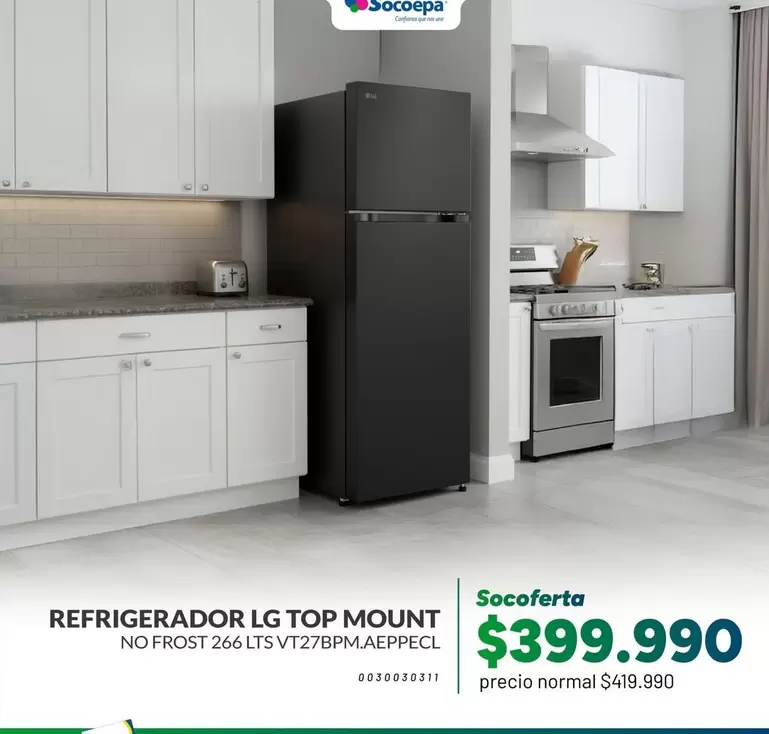 LG - Refrigerador Top Mount
