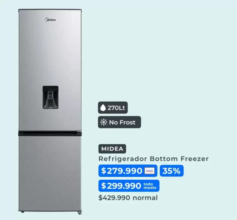 Midea - Refrigerador Freezer