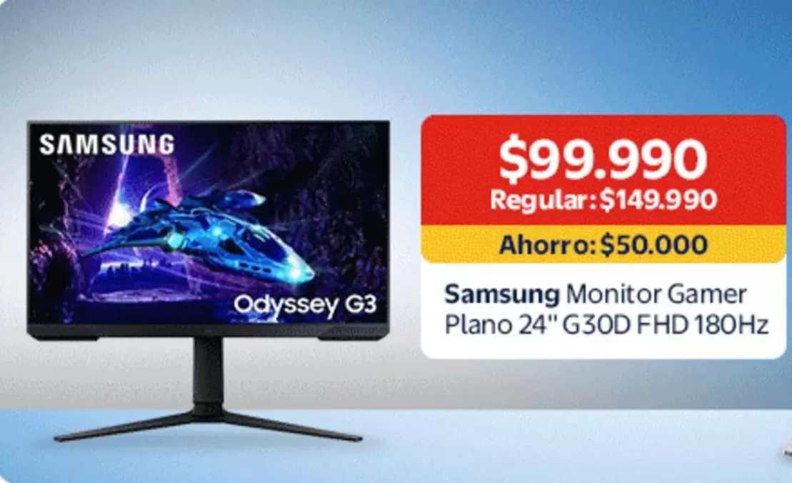 Samsung - Monitor Gamer Plano 24" G30 FHD 180Hz