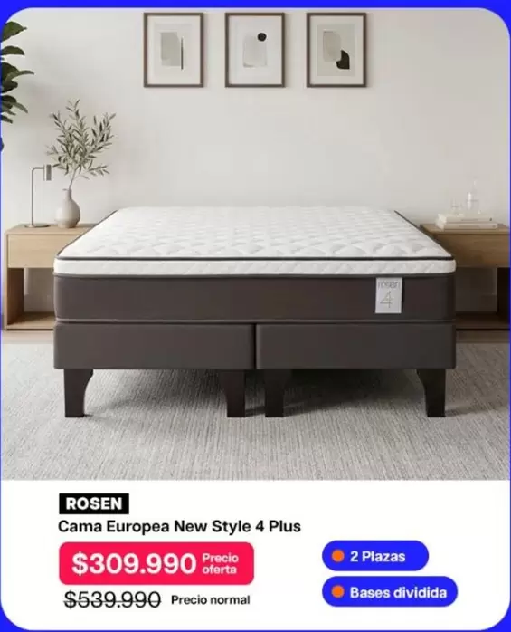 Rosen - Cama Europea New Style 4 Plus
