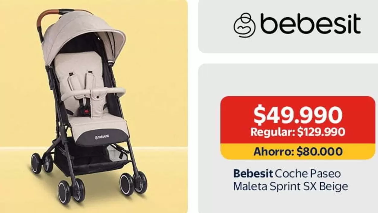 Bebesit - Coche Paseo Maleta Sprint Sx Beige